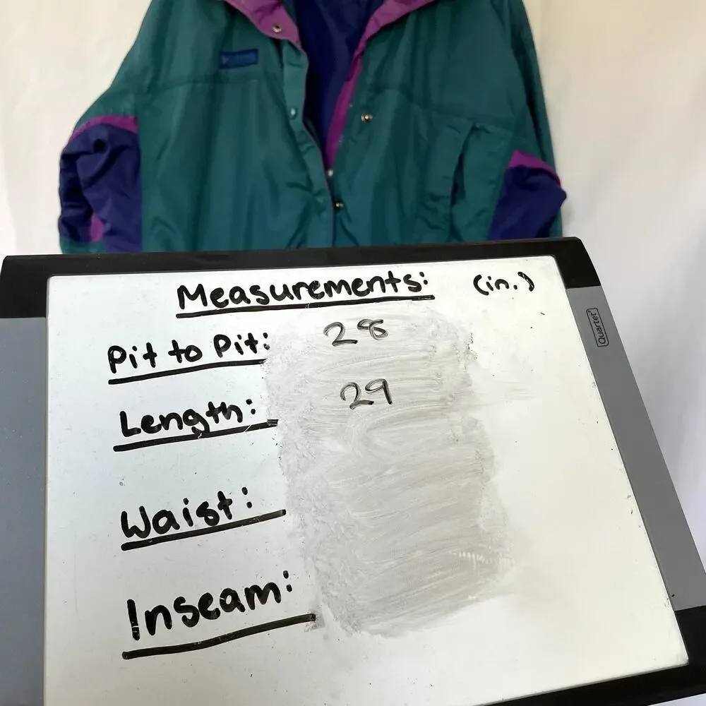 Columbia Snowy Range Full Zip Jacket M Teal Women Vintage Colorblock Nylon‎